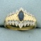 Vintage Sapphire And Diamond Ring In 10k Yellow And White Gold