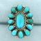 Signed J Paselent Navajo Turquoise Ring In Sterling Silver