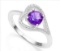 Amethyst & Diamond Heart Ring In Sterling Silver