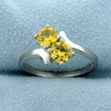 Lab Yellow Sapphire Ring In 10k White Gold