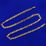 18 Inch Designer Oval Link Chain Necklace In 14k Yellow Gold