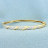Diamond Bangle Bracelet In 14k Yellow And White Gold
