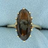 8ct Smoky Quartz Ring In 10k Yellow Gold