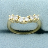 2/3ct Tw Curved Diamond Wedding Band Ring In 14k Yellow Gold
