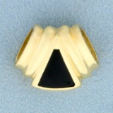 Onyx Slide Or Pendant In 14k Yellow Gold