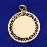Engravable Circle Pendant In 14k Yellow Gold