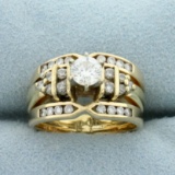 1ct Tw Diamond Engagement Ring With Jacket In 14k Yellow Gold