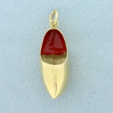 Dutch Clog Shoe Pendant In 14k Yellow Gold