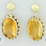 22ct Tw Citrine Dangle Earrings In 14k Yellow Gold