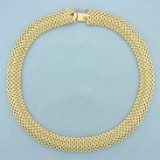 15 Inch Mesh Design Chain Necklace In 14k Yellow Gold