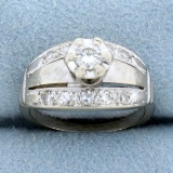 Vintage Diamond Engagement Ring In 14k White Gold