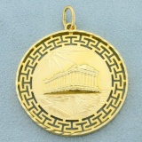 Greek Parthenon Pendant In 14k Yellow Gold