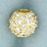 Cz Bead Slid Or Pendant In 14k Yellow Gold