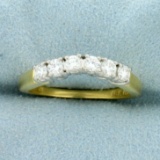 1/2ct Tw Diamond Curved Wedding Band Ring In 18k Yellow Gold And Platinum