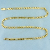 18 Inch Figaro Link Chain Necklace In 14k Yellow Gold