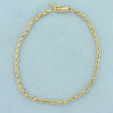 7 1/2 Inch Rope Link Chain Bracelet In 14k Yellow Gold