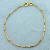 Italian Made 7 Inch Box Link Chain Bracelet In 14k Yellow Gold