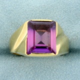 5ct Amethyst Solitaire Ring Inn 10k Yellow Gold