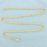 24 Inch Rope Link Chain Necklace In 14k Yellow Gold