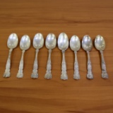 Antique Gorham Buttercup Set Of Eight Teaspoons In Sterling Silver