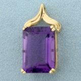 12ct Amethyst Pendant In 14k Yellow Gold