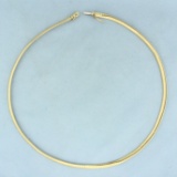 17 Inch Italian Omega Link Necklace In 10k Yellow Gold