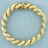 Hammered San Marco Link Bracelet In 14k Yellow Gold