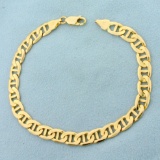 Mens Anchor Link Bracelet In 14k Yellow Gold