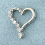 Diamond Heart Pendant In 10k White Gold