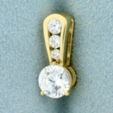 1.5ct Tw Cz Pendant In 14k Yellow Gold