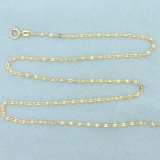 Italian Made 18 Inch Anchor Or Marine Link Chain Necklace In 14k Yellow Gold