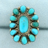 Signed J Paselent Navajo Turquoise Ring In Sterling Silver