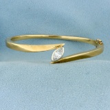 1.1ct Diamond Solitaire Bangle Bracelet In 14k Yellow Gold