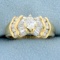 Vintage 1ct Tw Oval Diamond Engagement Ring In 14k Yellow Gold