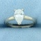 1ct Pear Diamond Solitaire Engagement Ring In 14k White Gold