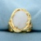 10ct White Jade Solitaire Ring In 14k Yellow Gold