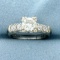Vintage .9ct Tw Diamond Engagement Ring In 14k White Gold