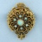 Antique Opal Pendant Or Pin In 14k Yellow Gold