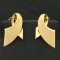 Textured Ribbon Design Earrings In 18k Yellow Gold