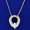 Italian-made 2/3ct Solitaire Diamond Necklace In 14k White Gold