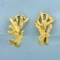 Gold Nature Tree Design Earrings For Non-pierced Ears In 14k Yellow Gold