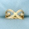 1/4ct Tw X Design Diamond Ring In 14k Yellow Gold