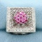 1.5ct Tw Pink Sapphire And Diamond Ring In 14k White Gold