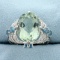 12ct Tw Green Amethyst, Blue Topaz, And Diamond Statement Ring In 14k White Gold