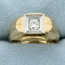 1/3ct Solitaire Diamond Ring In 14k Yellow And White Gold