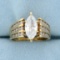 Marquise Cz Engagement Ring In 10k Yellow Gold