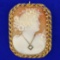 Vintage Diamond Cameo Pendant Or Pin In 14k Yellow Gold
