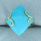 Persian Turquoise Statement Ring In 14k Yellow Gold