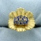 Natural Sapphire Flower Design Ring In 18k Yellow Gold