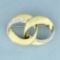 Vintage Diamond Double Circle Pin In 14k Yellow Gold